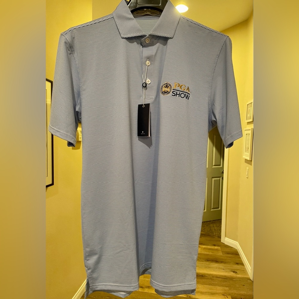 NWT MEN'S PGA GOLF HOLDERNESS & BOURNE POLO SHIRT SIZE M WITH 50+ SUN PROTECTION